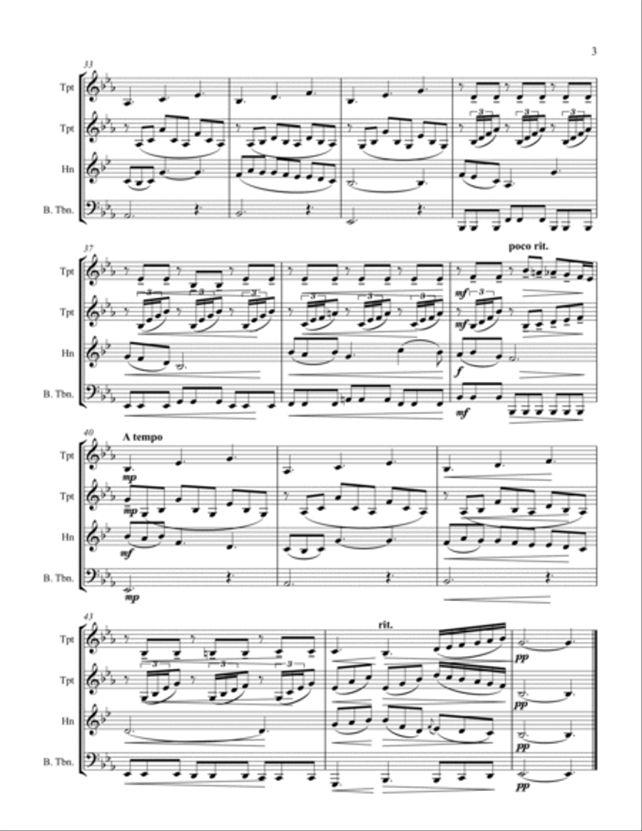 Beautiful Dreamer for Brass Quartet Brass Quartet scores gallery preview page 3