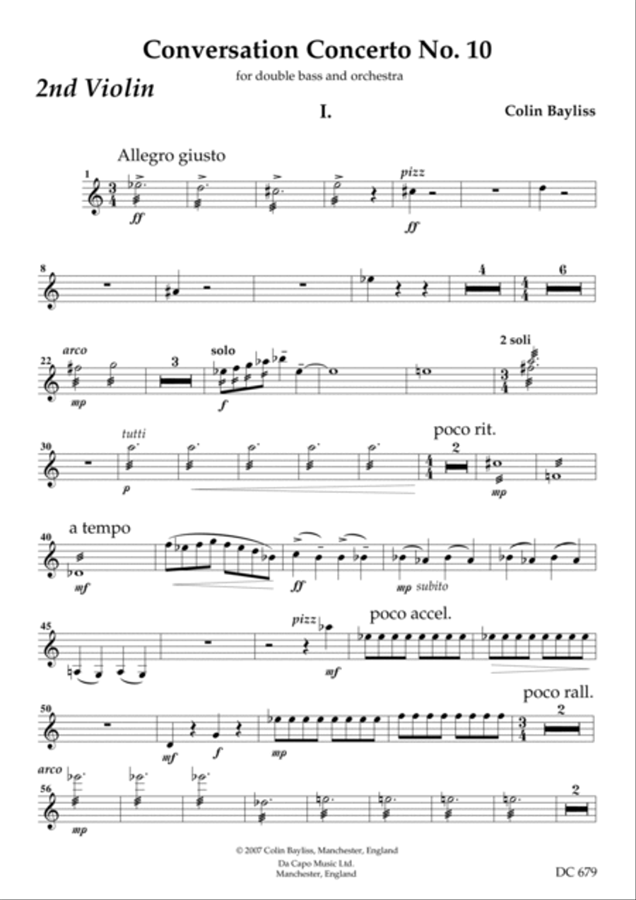 Conversation Concerto No.10 - for double bass and orchestra [parts for strings] String Quartet scores gallery preview page 6