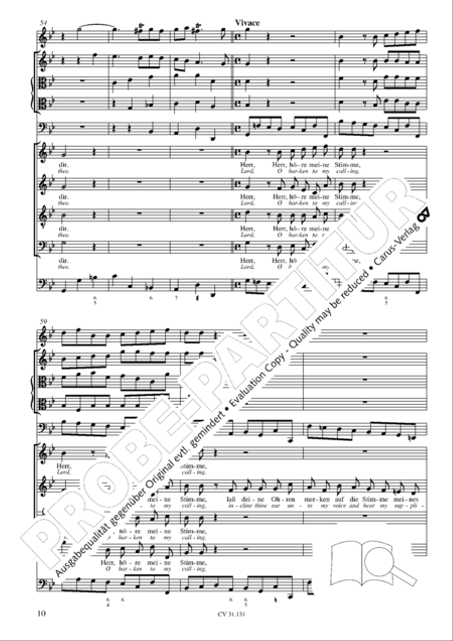 Form the deep, Lord, cried I, Lord, to Thee (Aus der Tiefe rufe ich, Herr, zu dir) 4-Part scores gallery preview page 11