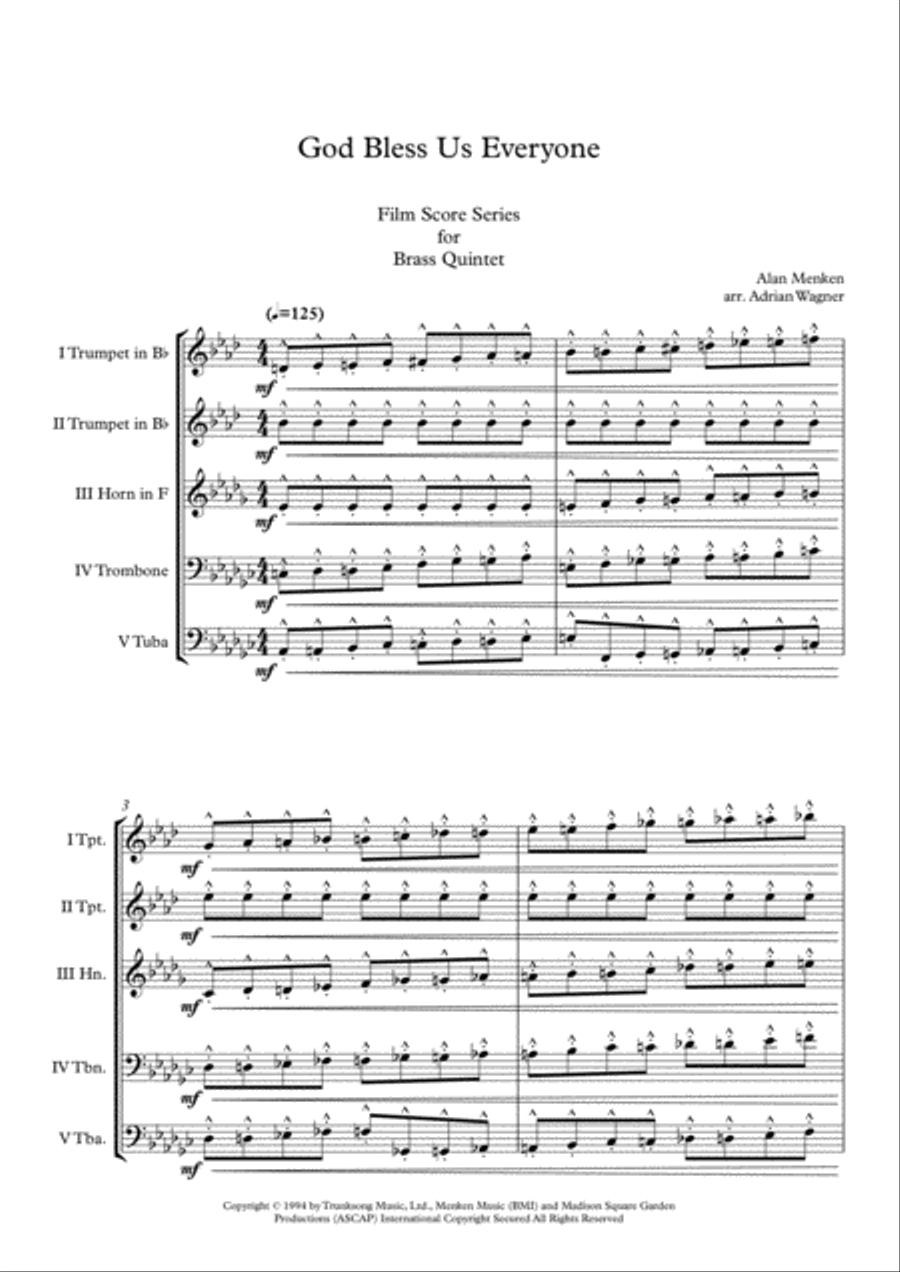 God Bless Us Everyone God Bless Us Everyone Brass Quintet scores gallery preview page 3