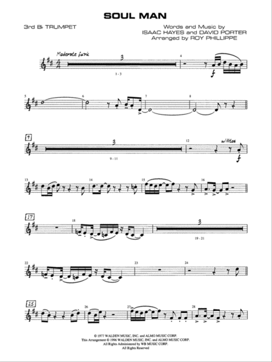 Soul Man: 3rd B-flat Trumpet Jazz Ensemble scores gallery preview page 1