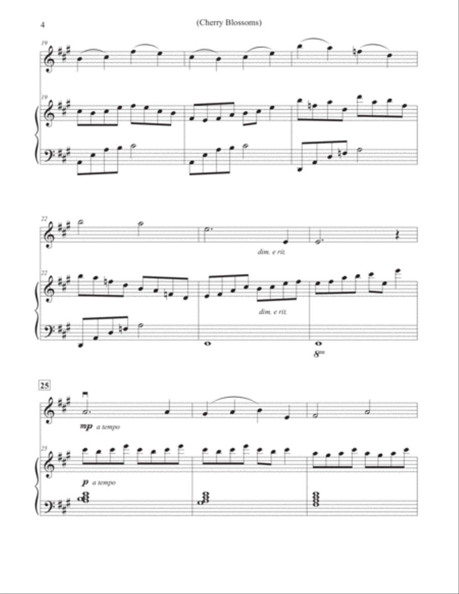 Cherry Blossoms - Violin & Piano Cherry Blossoms - Violin & Piano Violin Solo scores gallery preview page 4