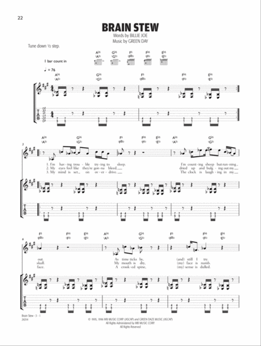 Brain Stew Electric Guitar scores gallery preview page 1