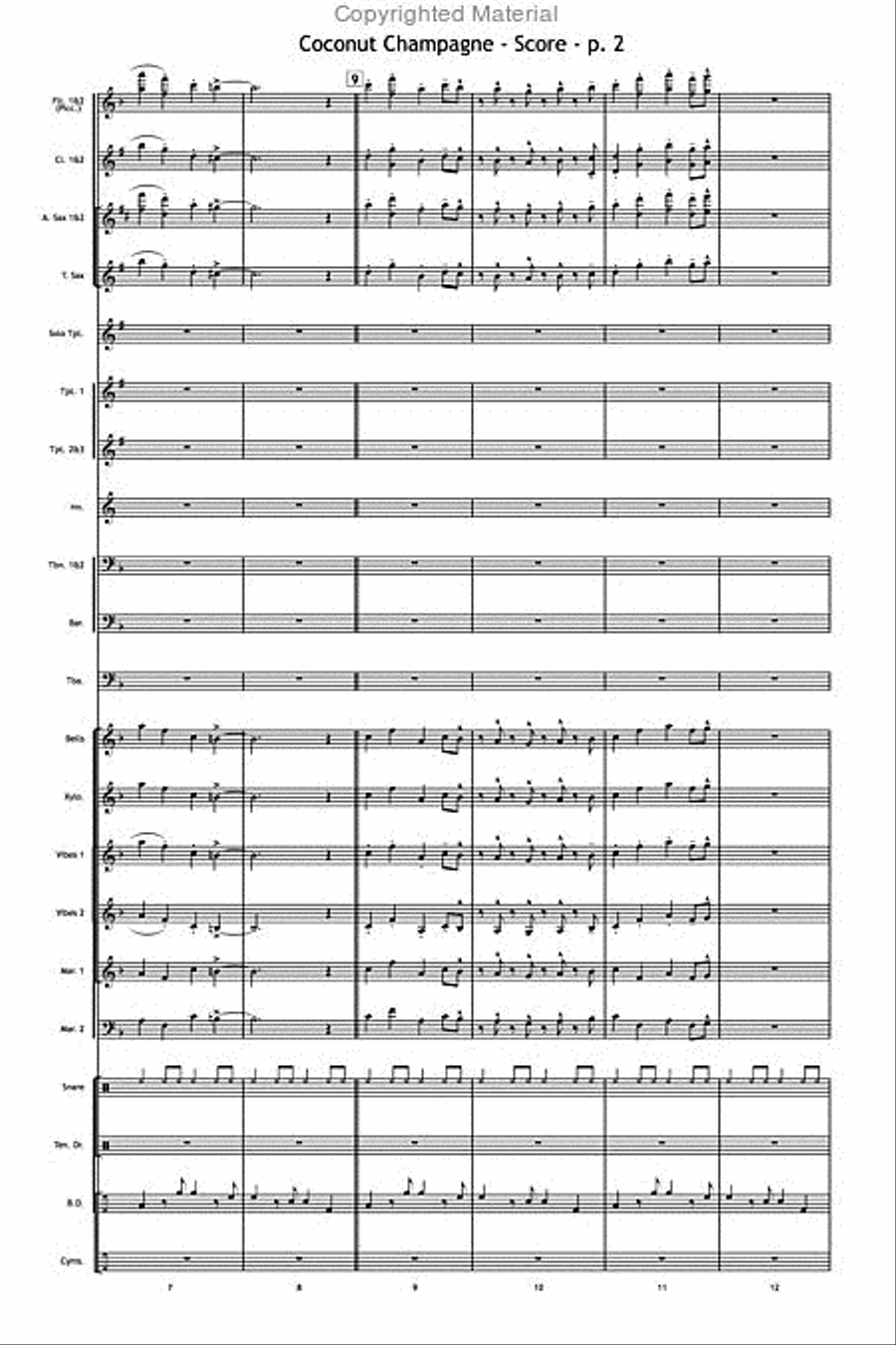 Coconut Champagne Coconut Champagne Marching Band scores gallery preview page 3