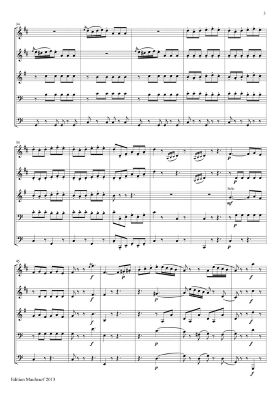 Cavatina of Figaro Cavatina of Figaro Brass Quintet scores gallery preview page 5
