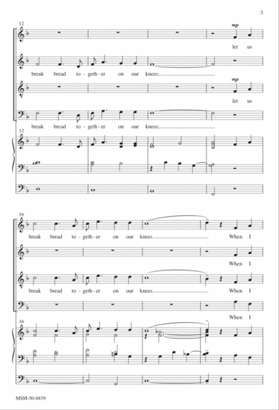 Let Us Break Bread Together 4-Part scores gallery preview page 3