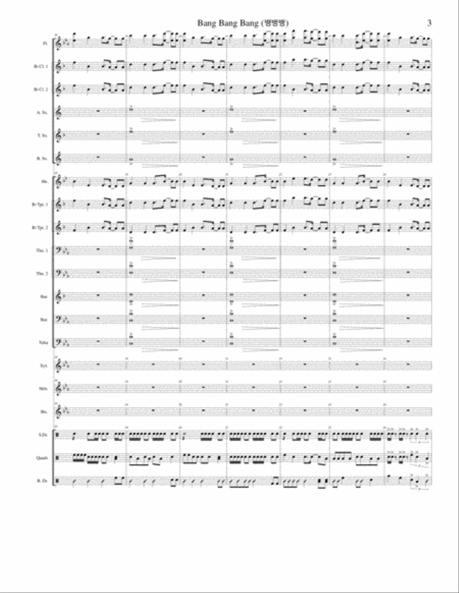 Bang Bang Bang! Marching Band scores gallery preview page 3
