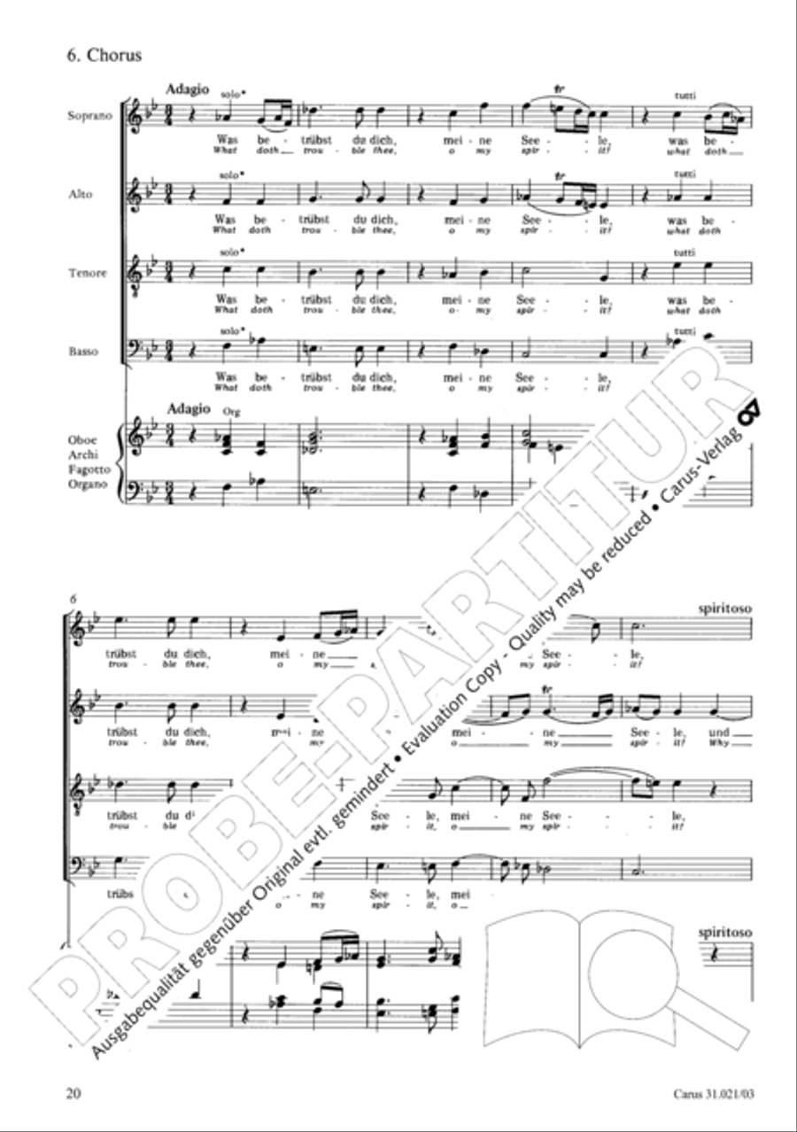 Lord my God, my heart and soul were sore distressed (Ich hatte viel Bekummernis) STB scores gallery preview page 21