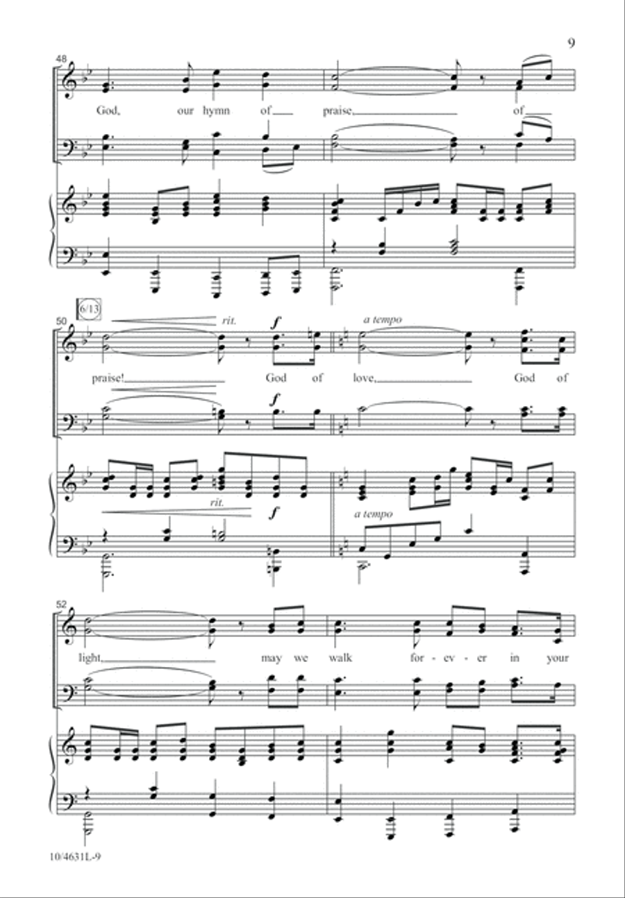 God of Glory, Lord of Love 4-Part scores gallery preview page 9