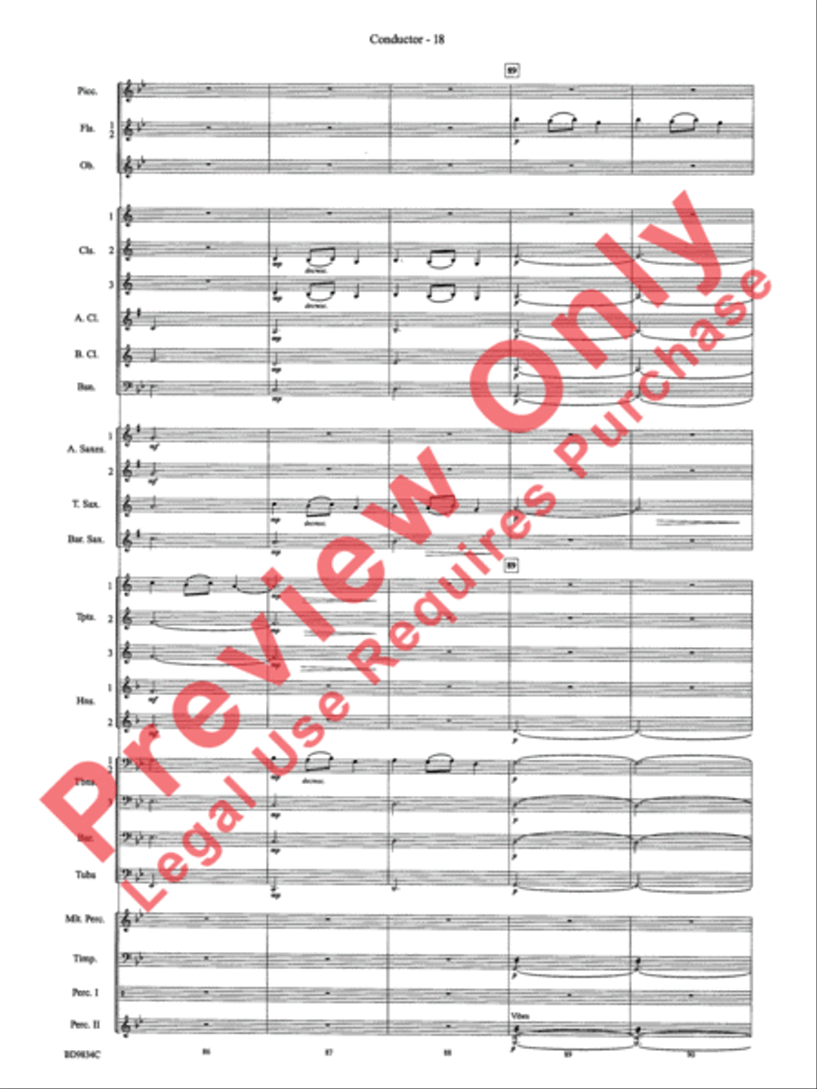 Fantasia for Christmas (based on The Ukrainian Bell Carol) Concert Band scores gallery preview page 21