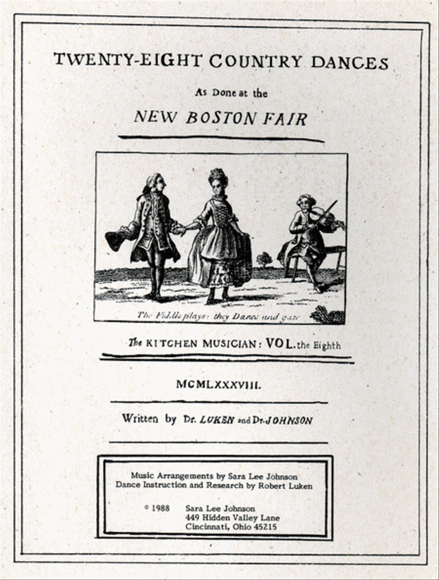 Twenty Eight Country Dances as Done at the New Boston Fair Violin scores gallery preview page 1