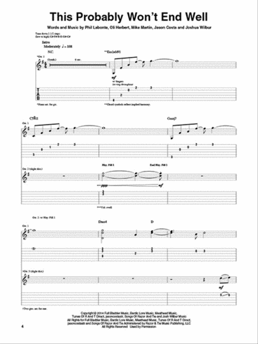 All That Remains - The Order of Things Electric Guitar scores gallery preview page 3