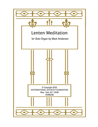 Lenten Meditation for Organ by Mark Andersen