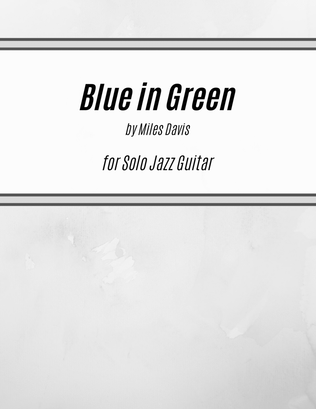 Book cover for Blue In Green