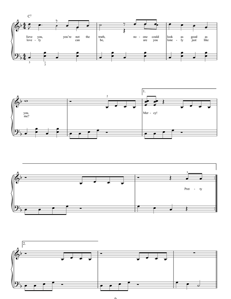 Oh, Pretty Woman Easy Piano scores gallery preview page 2