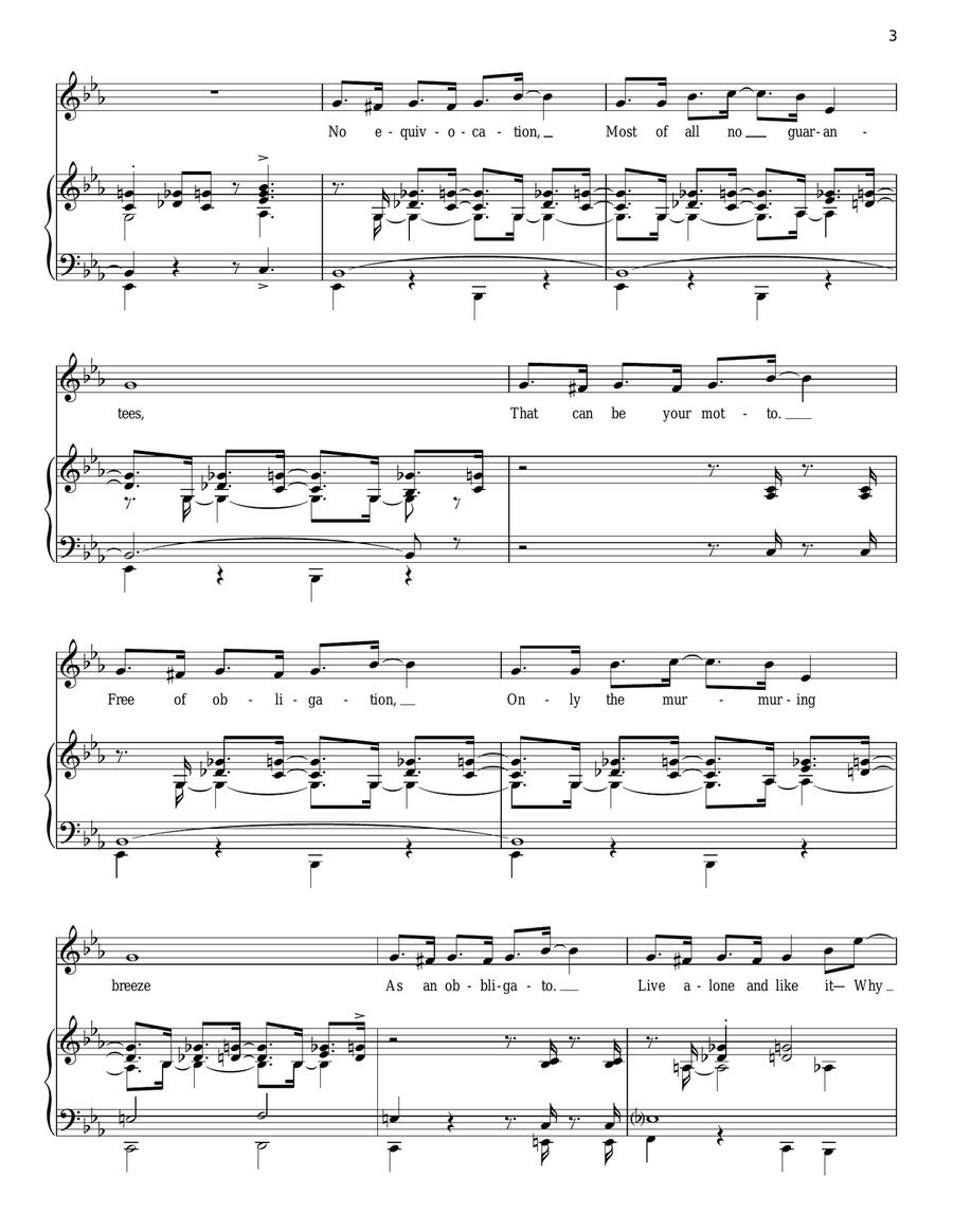 Live Alone And Like It Piano, Vocal scores gallery preview page 3