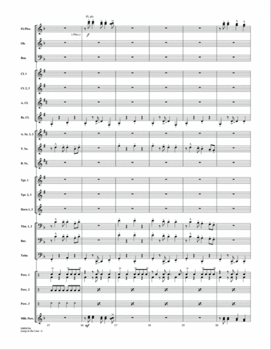 Jump in the Line - Conductor Score (Full Score) Concert Band scores gallery preview page 5