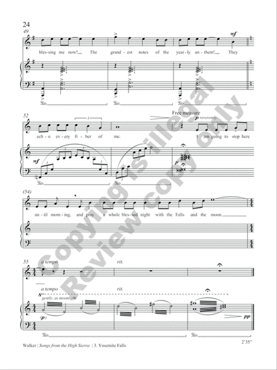 Songs from the High Sierra High Voice scores gallery preview page 31