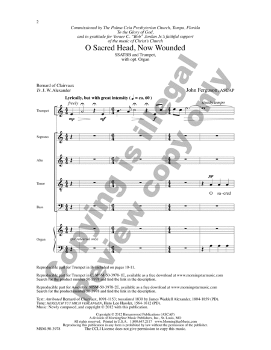 O Sacred Head, Now Wounded Divisi scores gallery preview page 2