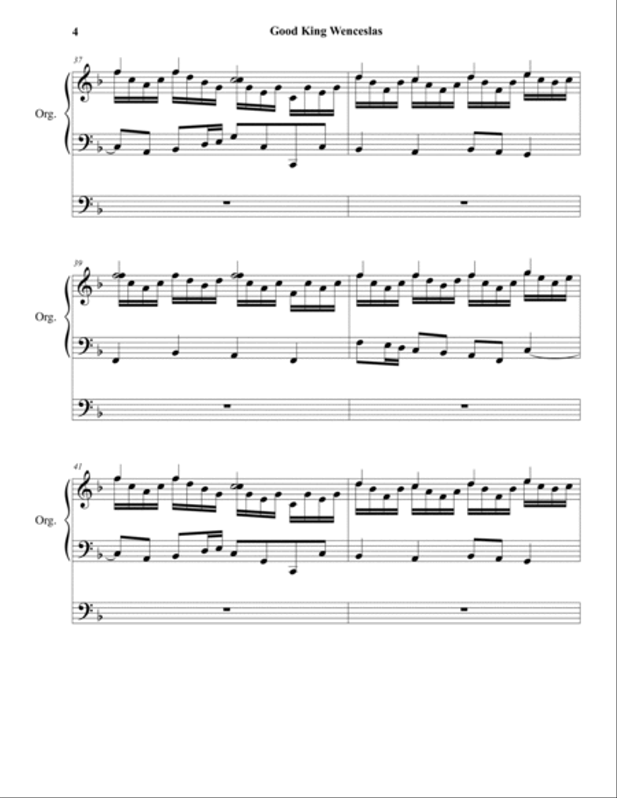Good King Wenceslas Organ Solo scores gallery preview page 4