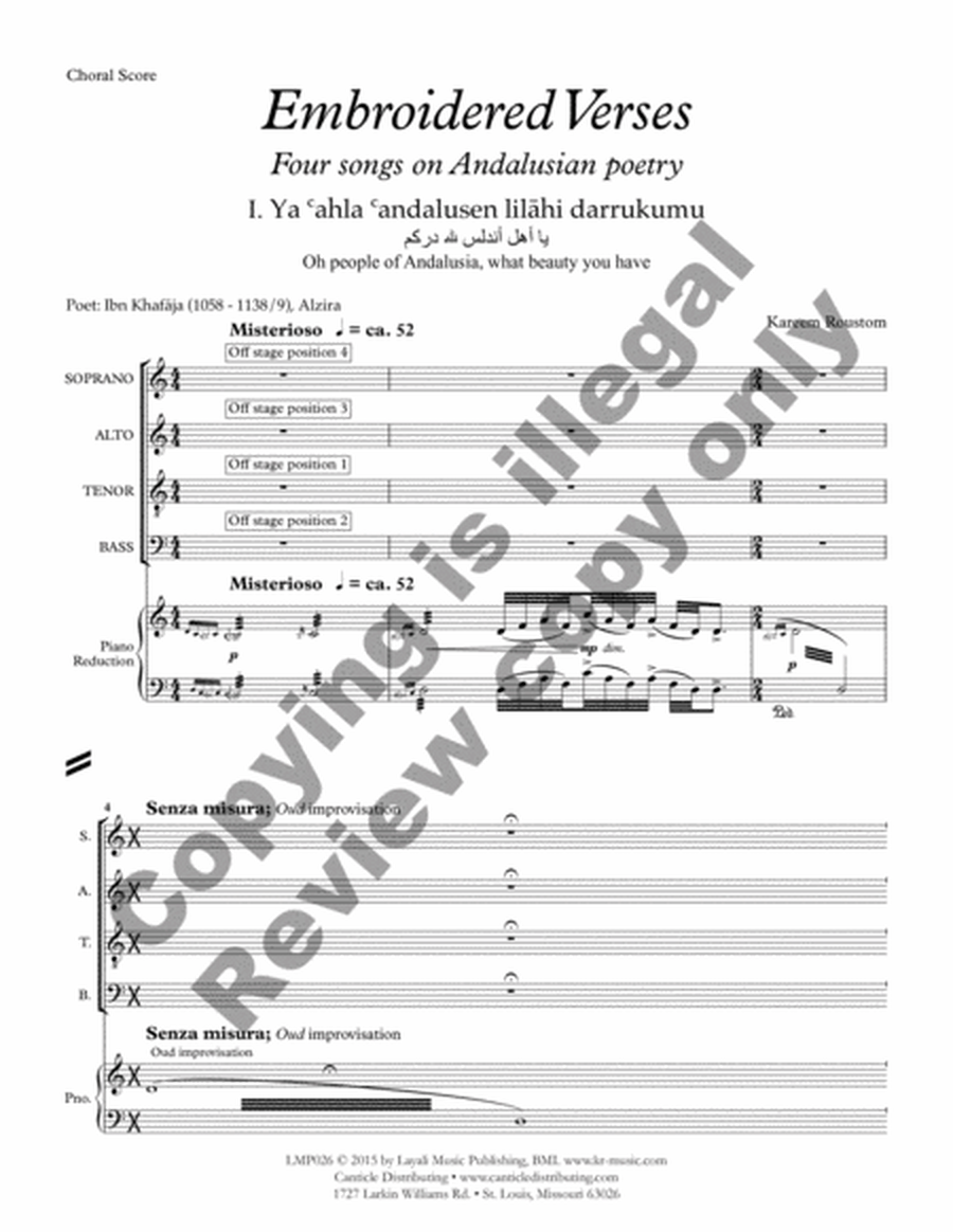 Embroidered Verses (Choral Score)
