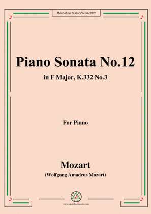 Book cover for Mozart-Piano Sonata No.12 in F Major,K.332,No.3