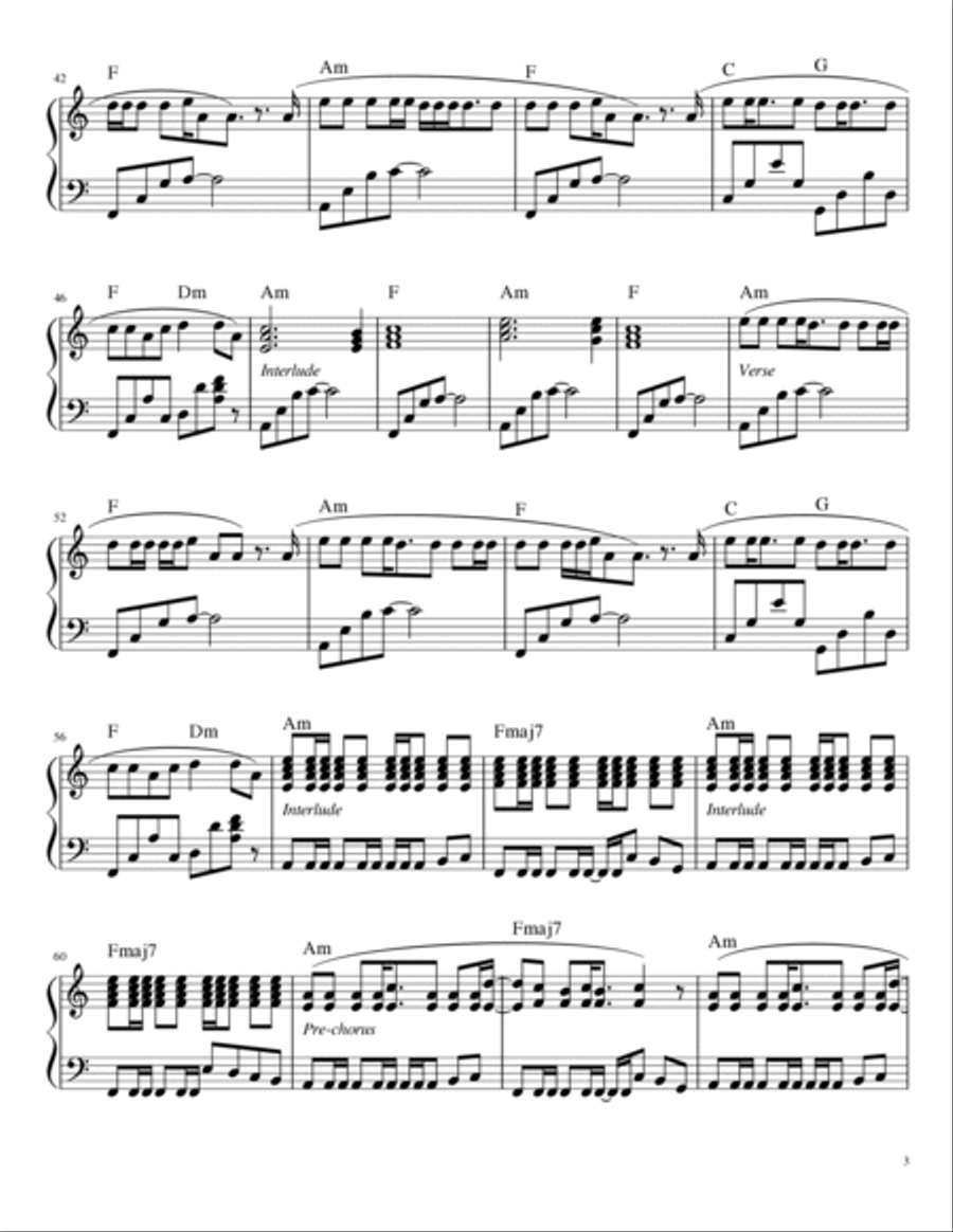 Californication Piano Solo scores gallery preview page 3