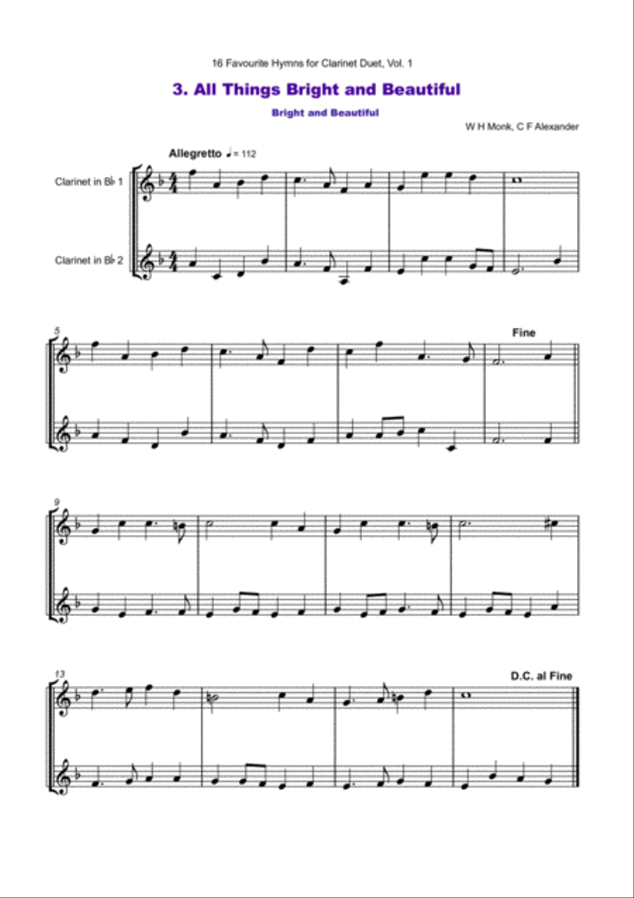 16 Favourite Hymns Vol.1 for Clarinet Duet Clarinet Duet scores gallery preview page 4