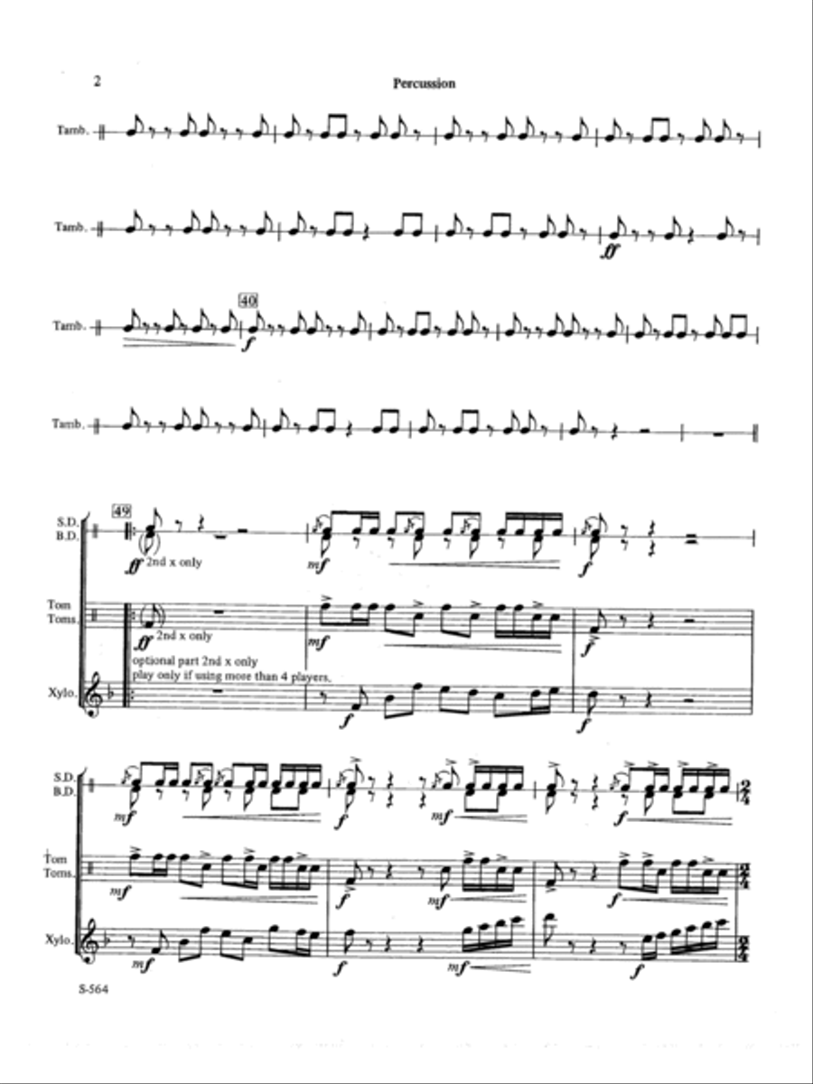 Mystery on Mena Mountain - Percussion Concert Band scores gallery preview page 2