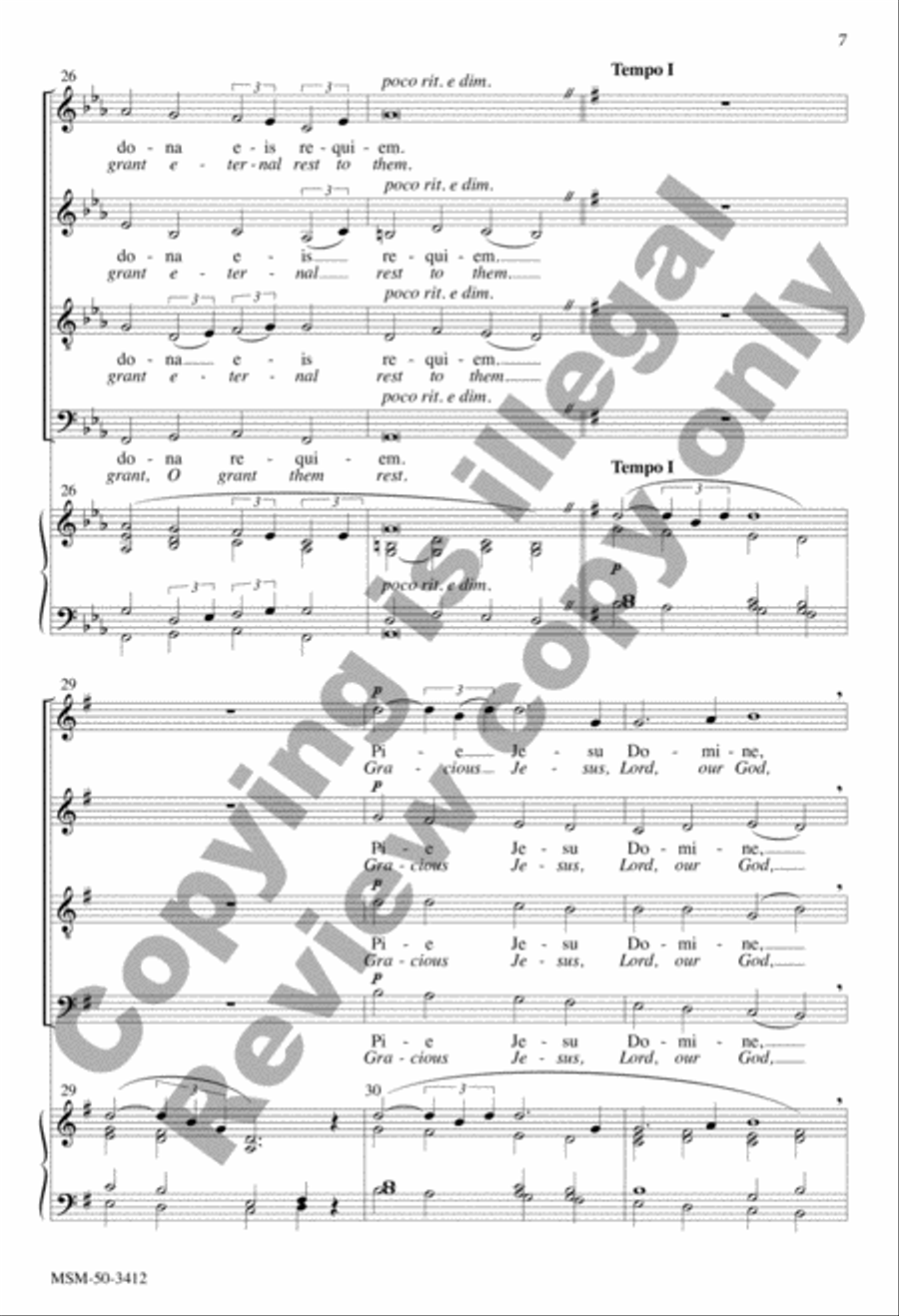Pie Jesu Pie Jesu 4-Part scores gallery preview page 7