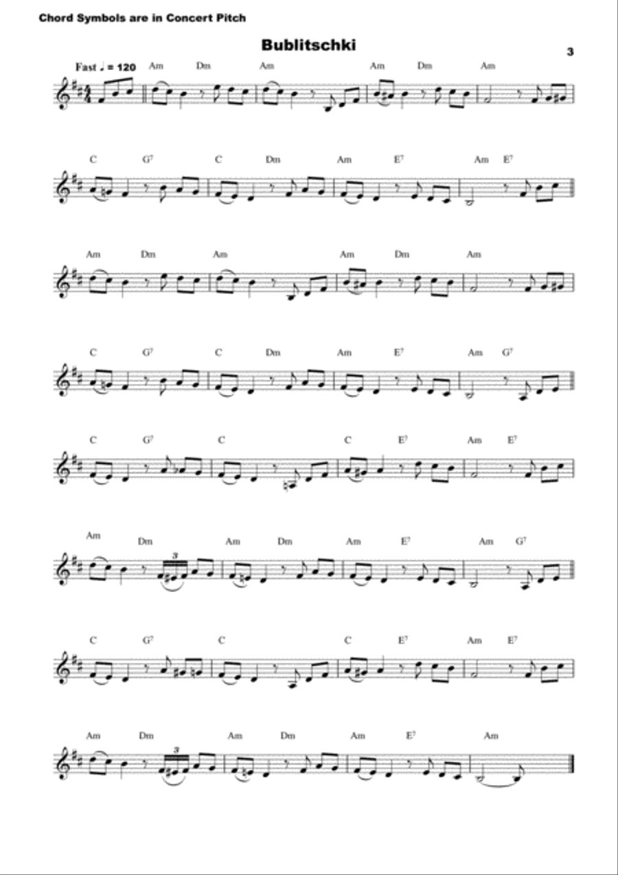 25 Klezmer Tunes for Trumpet Trumpet Solo scores gallery preview page 3