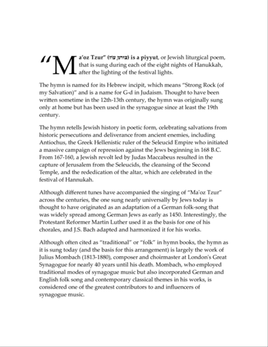 Ma'oz Tzur — Hanukkah hymn arranged for brass quintet Brass Quintet scores gallery preview page 2