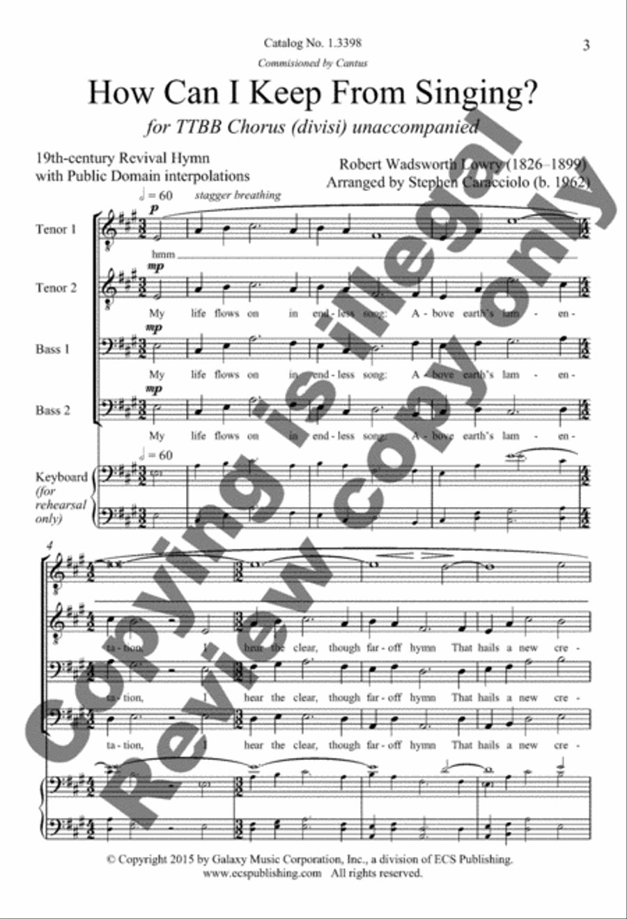 How Can I Keep From Singing? TTBB scores gallery preview page 11