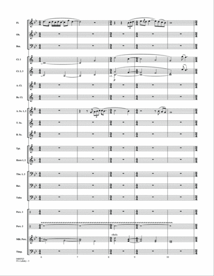 Pi's Lullaby (from Life of Pi) - Conductor Score (Full Score) Concert Band scores gallery preview page 3