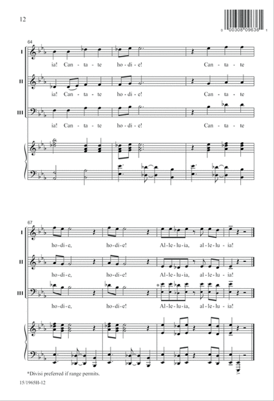 Cantate Hodie! (Sing Today) SSA scores gallery preview page 13