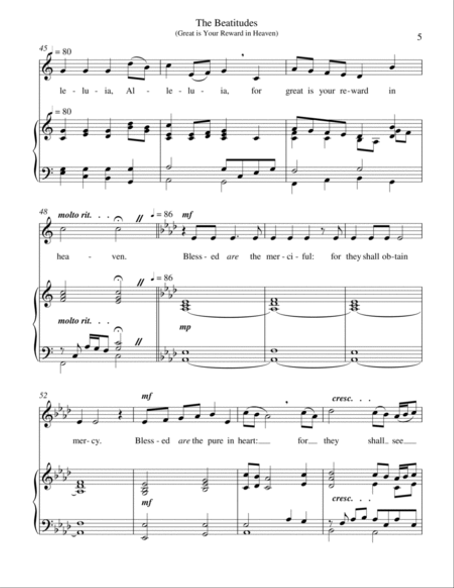 The Beatitudes (Great is Your Reward in Heaven) (medium low voice) Low Voice scores gallery preview page 6