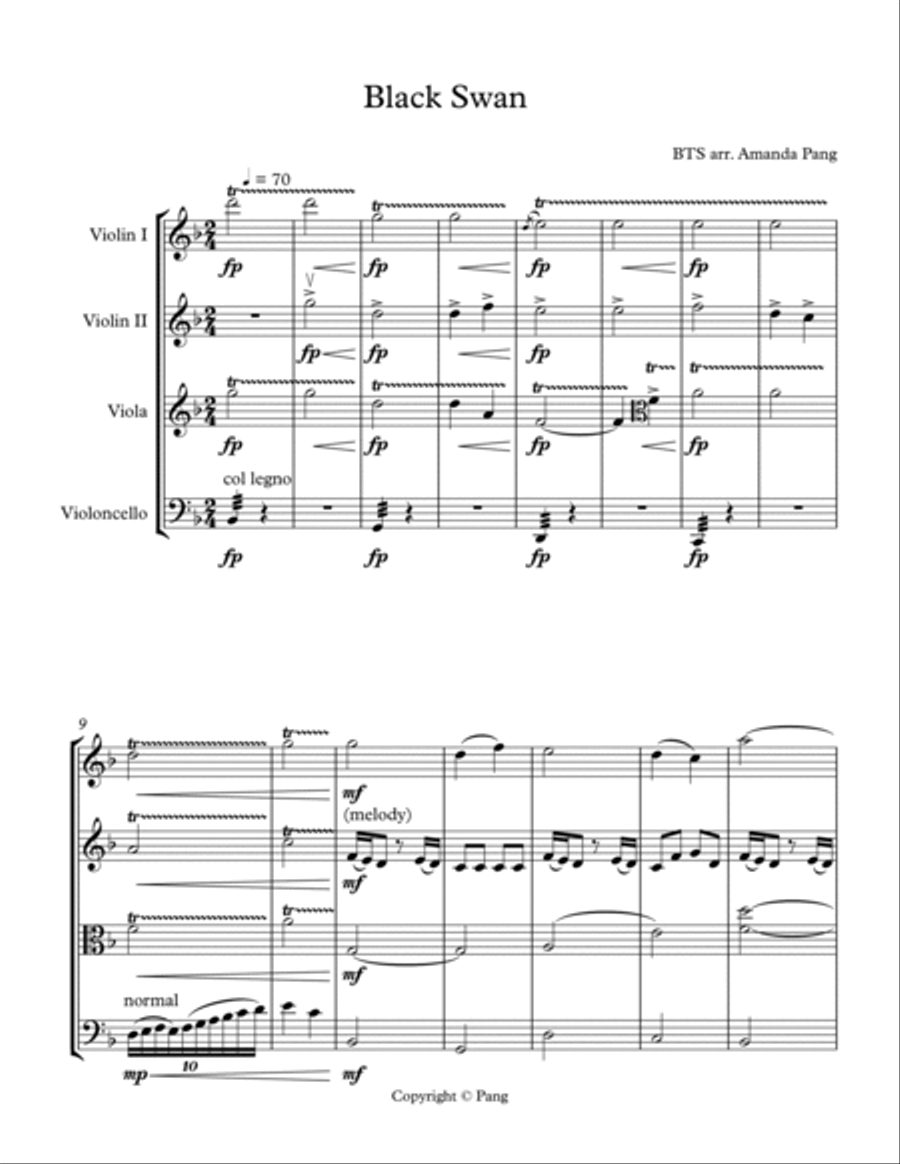 Black Swan String Quartet scores gallery preview page 2