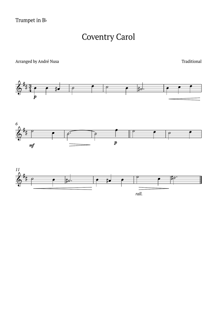 Conventry Carol Brass Duet scores gallery preview page 2