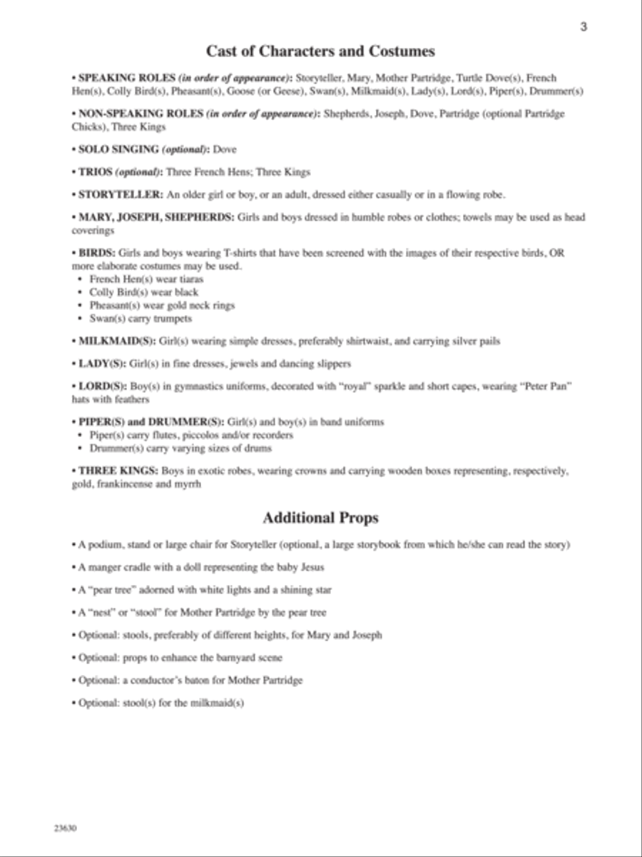 Twelve Days of Christmas (A Christmas Musical for Unison Voices) - Director's Score Unison Choir scores gallery preview page 3