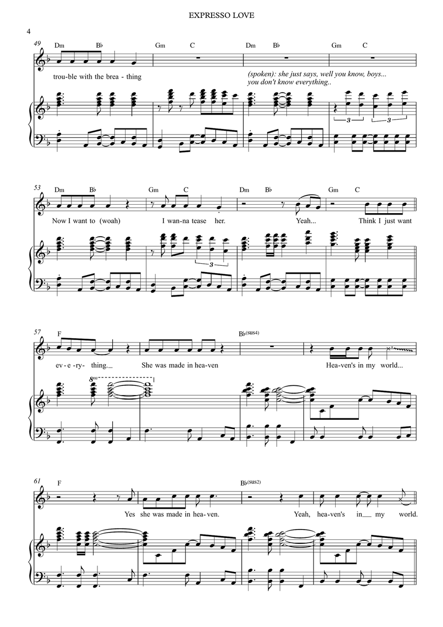 Expresso Love Expresso Love Piano, Vocal scores gallery preview page 4