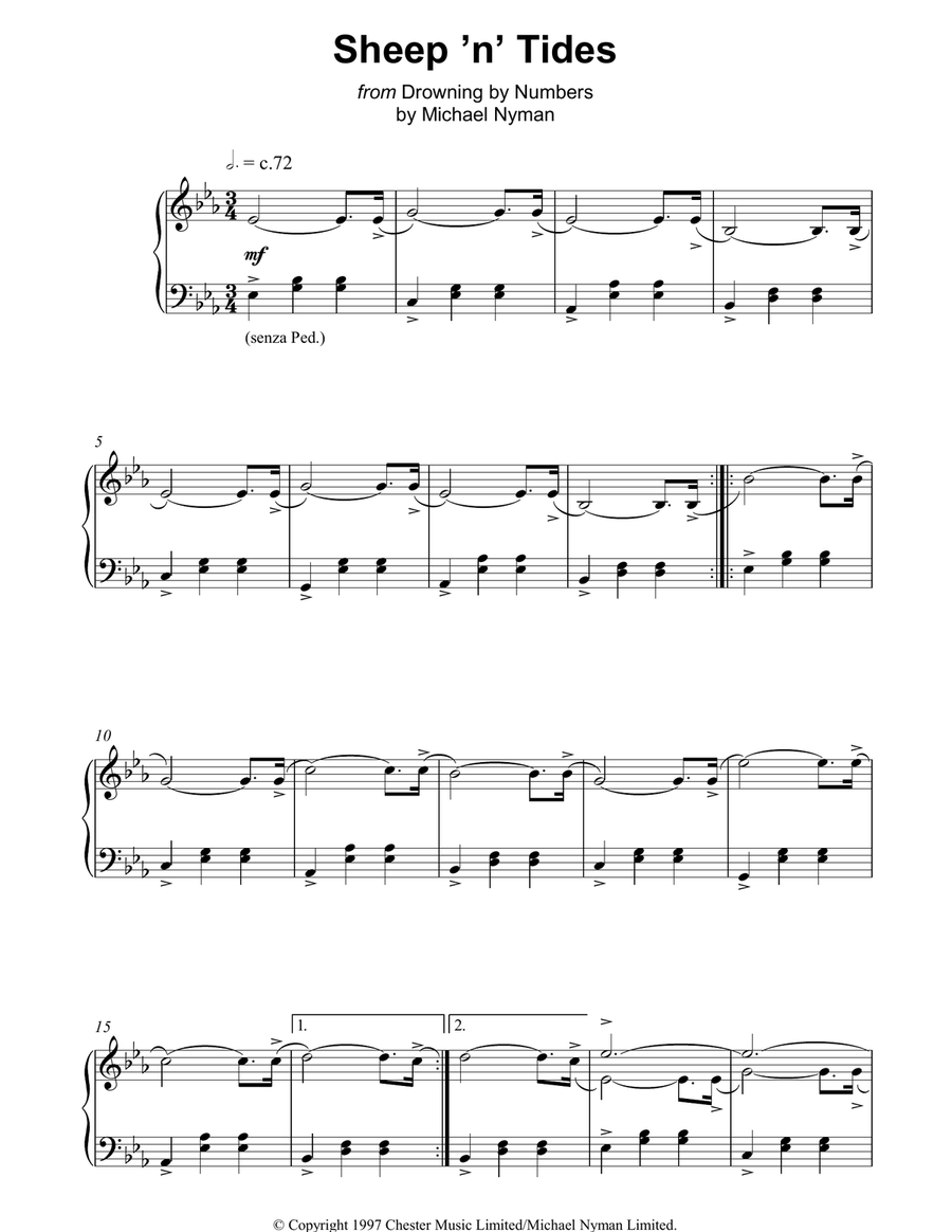 Sheep 'N' Tides Piano Solo scores gallery preview page 1