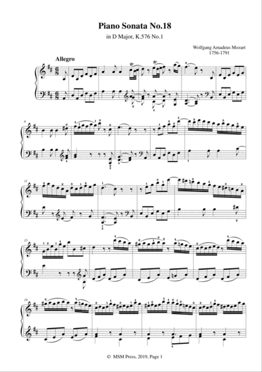 Mozart-Piano Sonata in B flat Major,K.570,No.3 Piano Solo scores gallery preview page 3