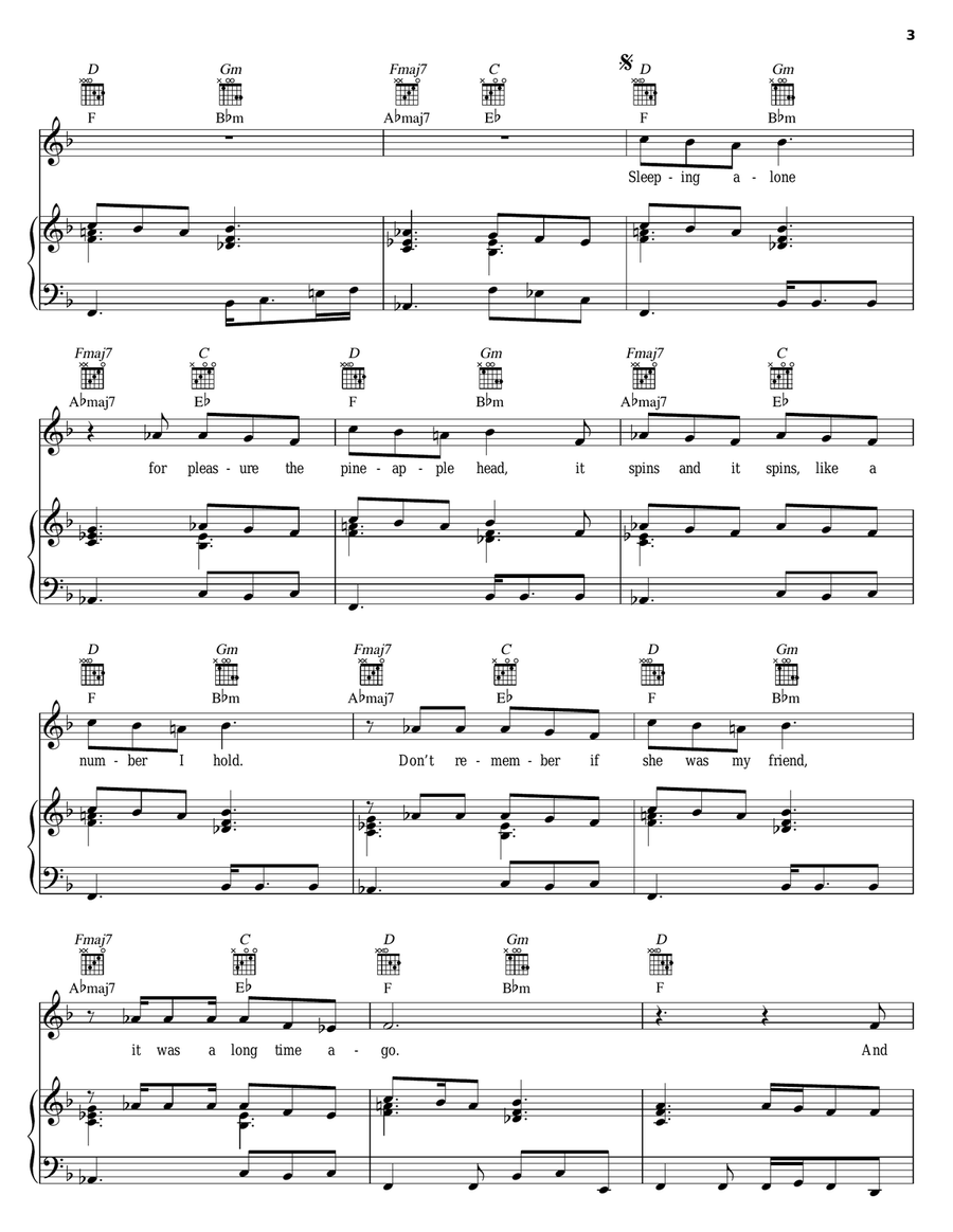 Pineapple Head Pineapple Head Piano, Vocal, Guitar scores gallery preview page 3