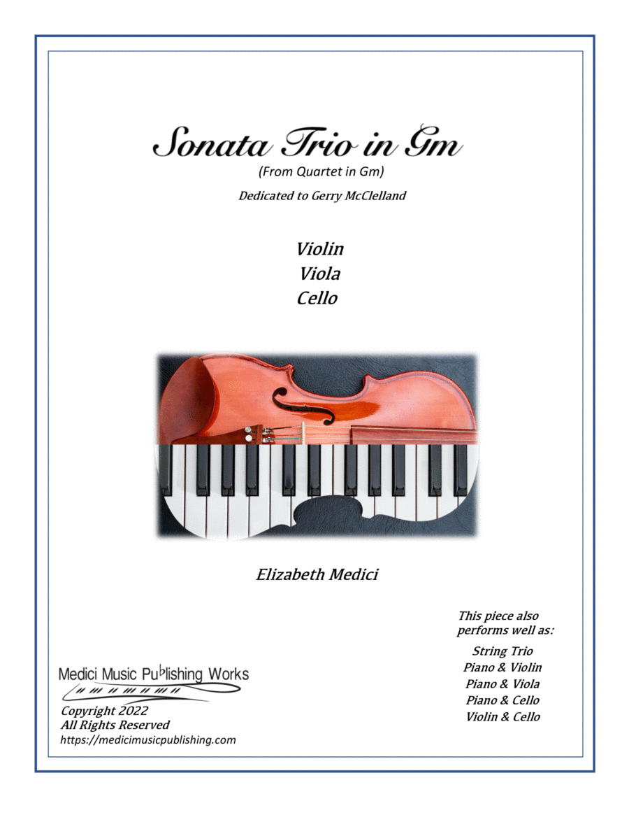 Sonata Trio in Gm (adapted from Quartet in Gm) String Trio scores gallery preview page 1