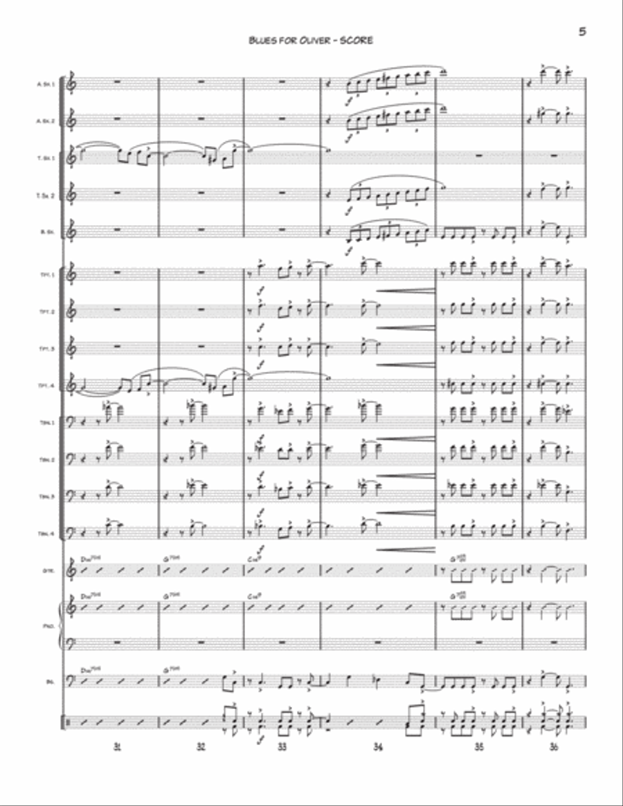 Blues for Oliver Blues for Oliver Jazz Ensemble scores gallery preview page 5