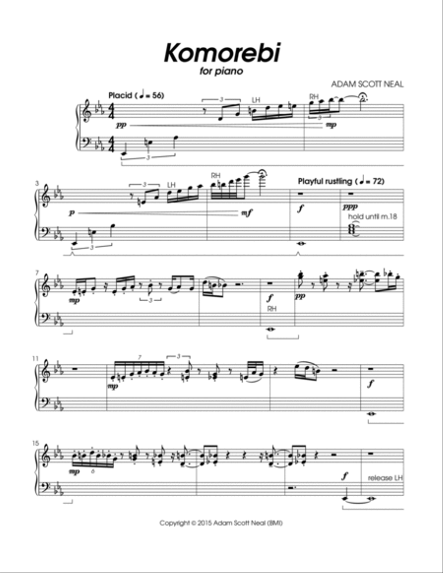 Komorebi Piano Solo scores gallery preview page 5