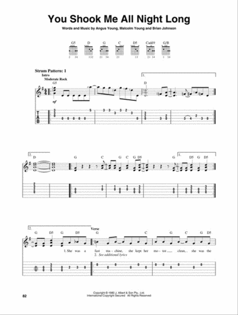 AC/DC Guitar Tablature scores gallery preview page 7