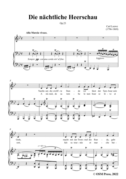 Loewe-Die nächtliche Heerschau,in g minor,Op.23,for Voice and Piano
