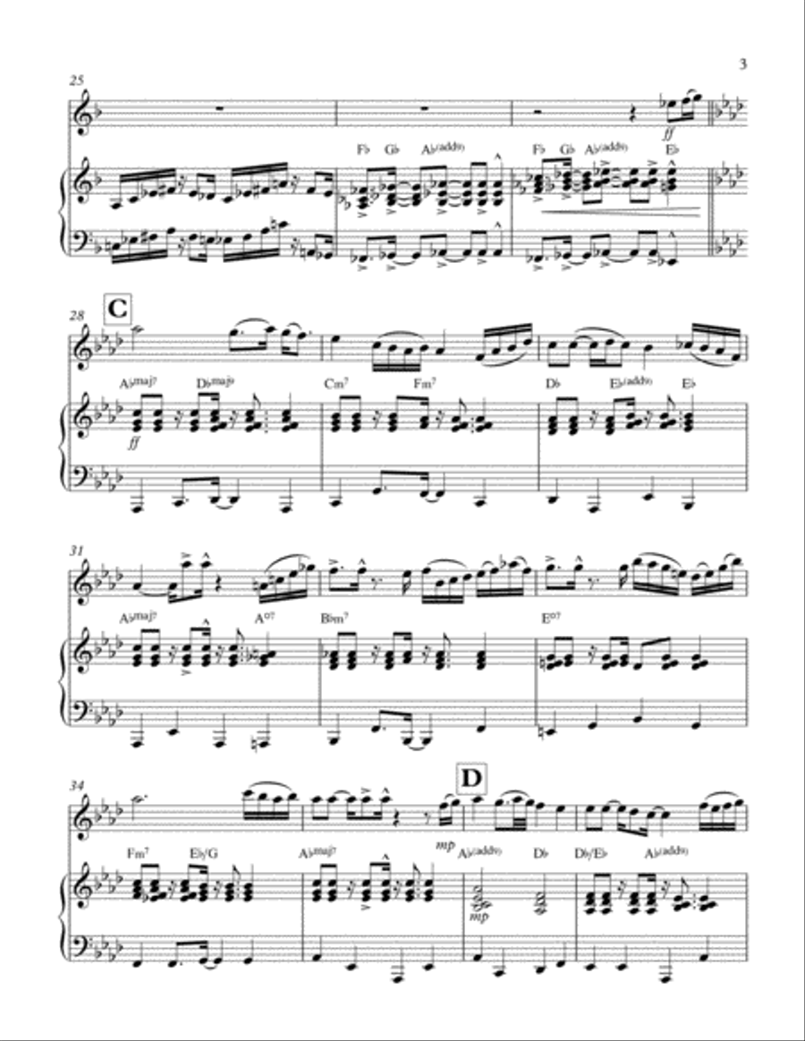 Joy to the World for Tenor Sax Solo with Piano Accompaniment (Latin) Tenor Saxophone scores gallery preview page 3