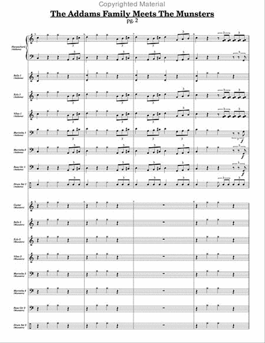 Addams Family Meets the Munsters, The Percussion Ensemble scores gallery preview page 3